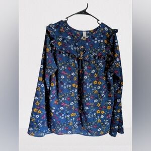 BOGO Flamingo- Ditsy Floral Peasant Blouse- XL